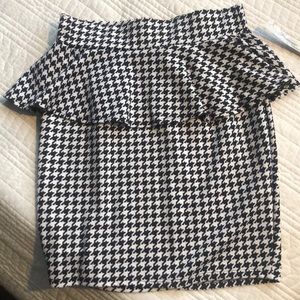 Houndstooth Peplum Skirt